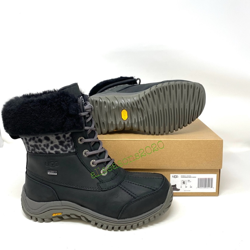 UGG Women’s Boots Adirondack 2 Exotic Black Grey - Picture 9 of 11